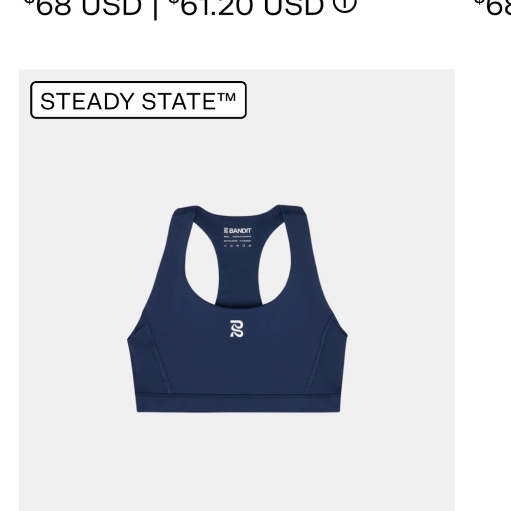 Bandit Running Navy Stamina Sports Bra